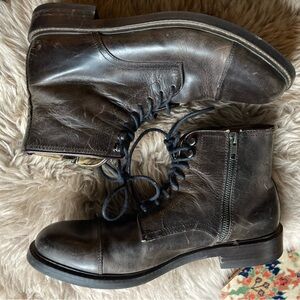 Aston Grey Biressa Dark Brown Leather Boots